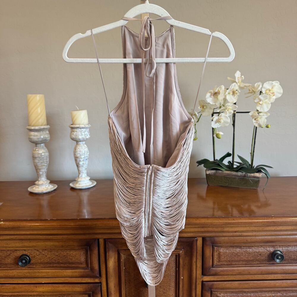 Zara Fringed Halter Top Pale Pink Size Small NWT - Picture 9 of 15